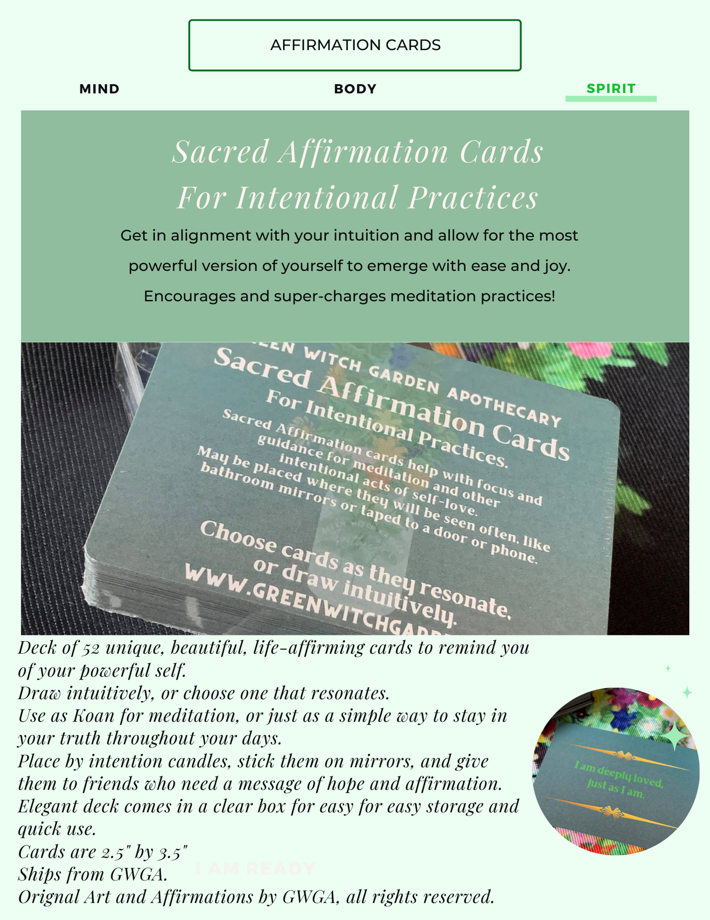 Sacred Affirmation Cards