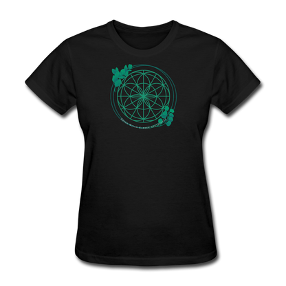 Green Witch Flower of Life Tee - black